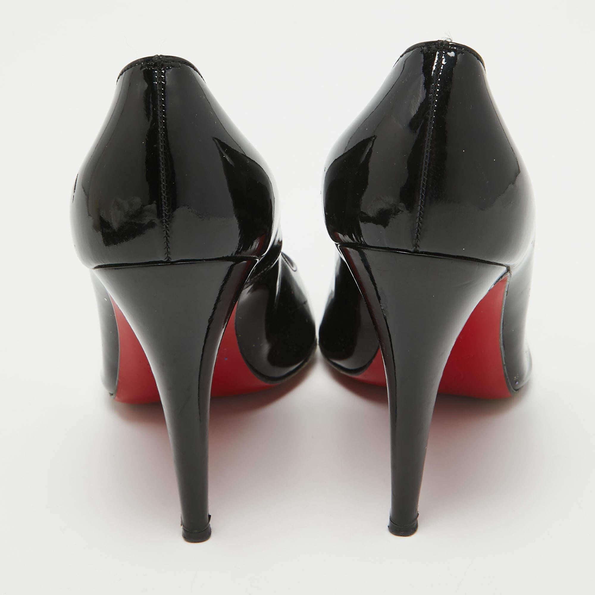 Christian Louboutin Black Patent Leather Ron Ron Pumps Size 38.5 1