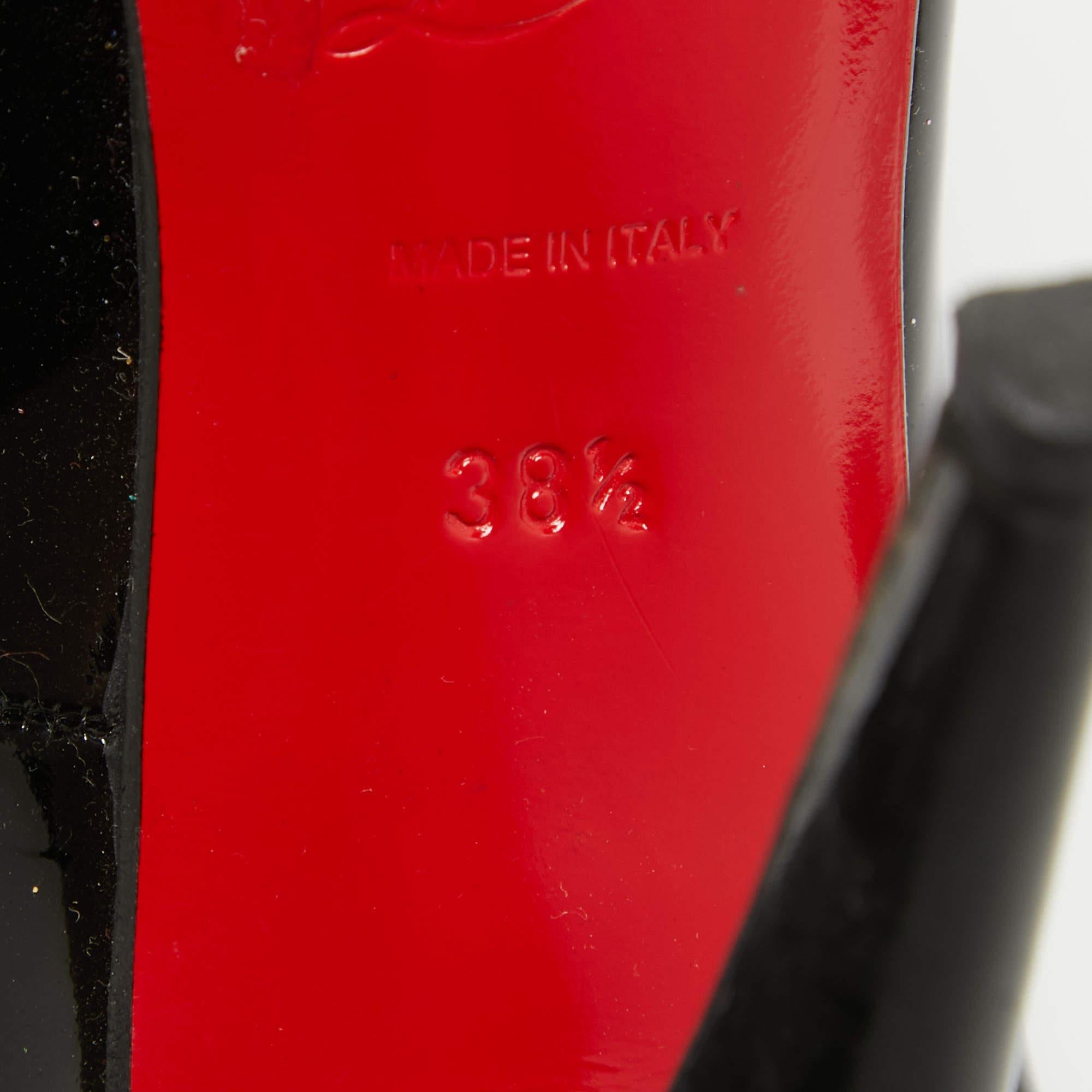 Christian Louboutin Black Patent Leather Ron Ron Pumps Size 38.5 5