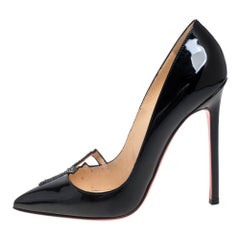 Christian Louboutin Black Patent Leather Sex Igalle Pumps Size 37