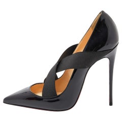Christian Louboutin Black Patent Leather Sharpstagram Pointed Toe Pumps