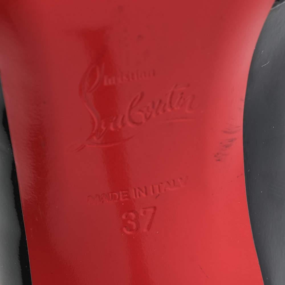 Christian Louboutin Black Patent Leather Shelley Peep Toe Pumps Size 37 1