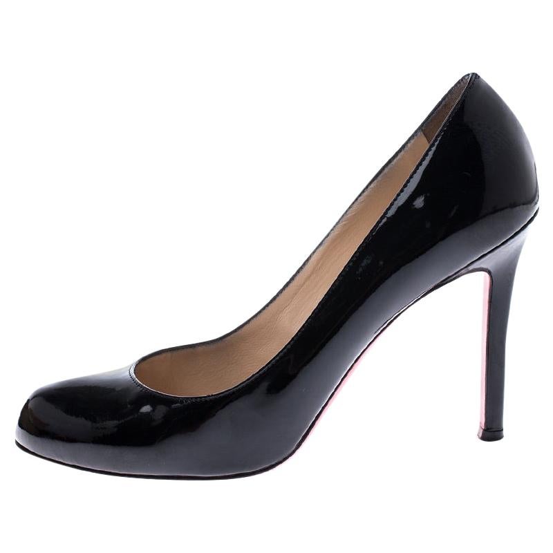 Christian Louboutin Black Patent Leather Simple Pumps Size 37.5 For ...