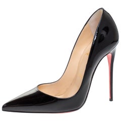 Christian Louboutin Black Patent Leather So Kate 120 Pointed Toe Pumps Size 36