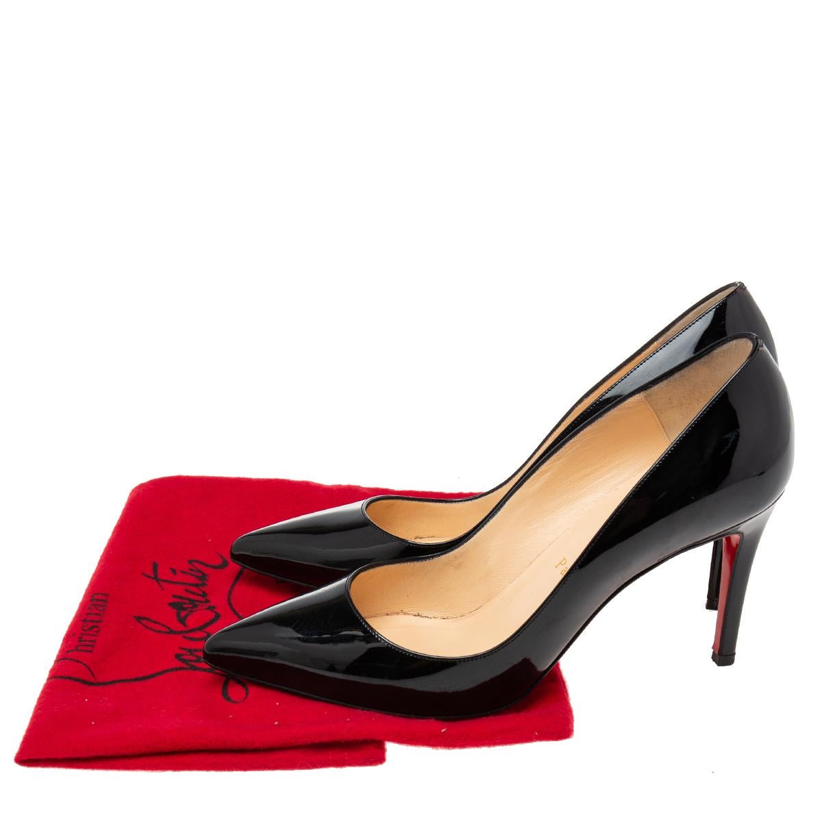 Christian Louboutin Black Patent Leather So Kate Pointed Toe Pumps Size 38.5 5