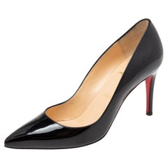 Used Christian Louboutin Black Patent Leather So Kate Pointed Toe Pumps Size 38.5