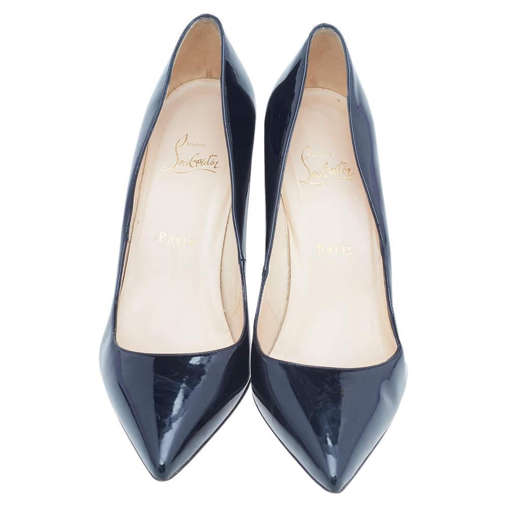 The So Kate pumps from the House of Christian Louboutin are named after Kate Moss, an iconic British supermodel. These pumps were designed with selective features that inherited the brand's signature skill and legacy effortlessly. Made using black