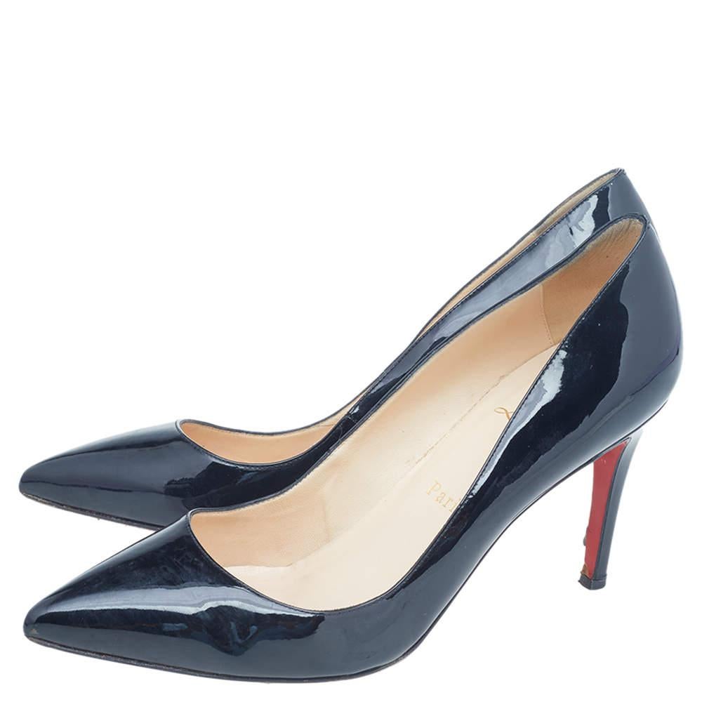 Women's Christian Louboutin Black Patent Leather So Kate Pointed Toe Pumps Size 39 For Sale