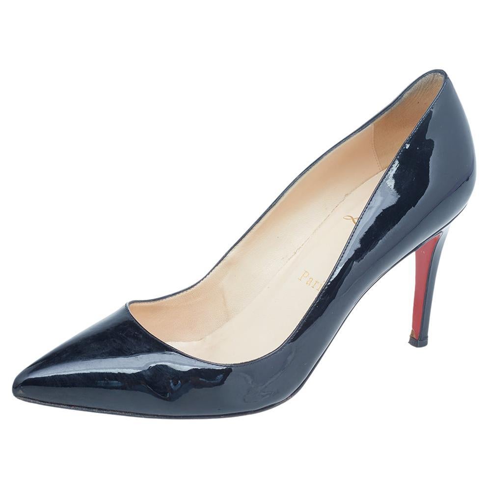Christian Louboutin Black Patent Leather So Kate Pointed Toe Pumps Size 39 For Sale