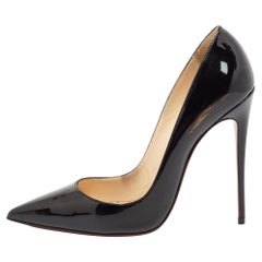 Used Christian Louboutin Black Patent Leather So Kate Pointed Toe Pumps Size 39