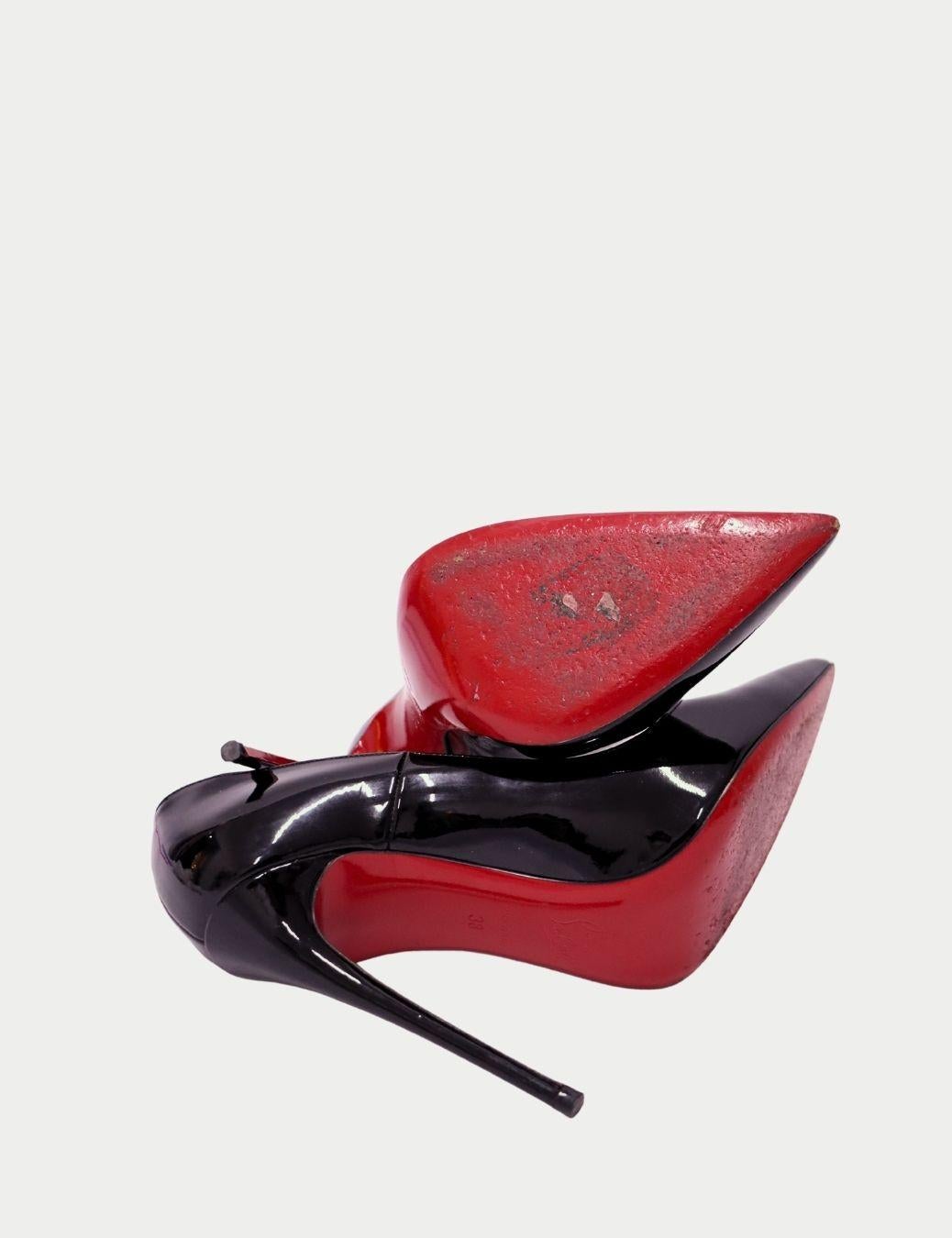 Christian Louboutin Schwarzes Lackleder So Kate Pumps - EU 38 Damen im Angebot