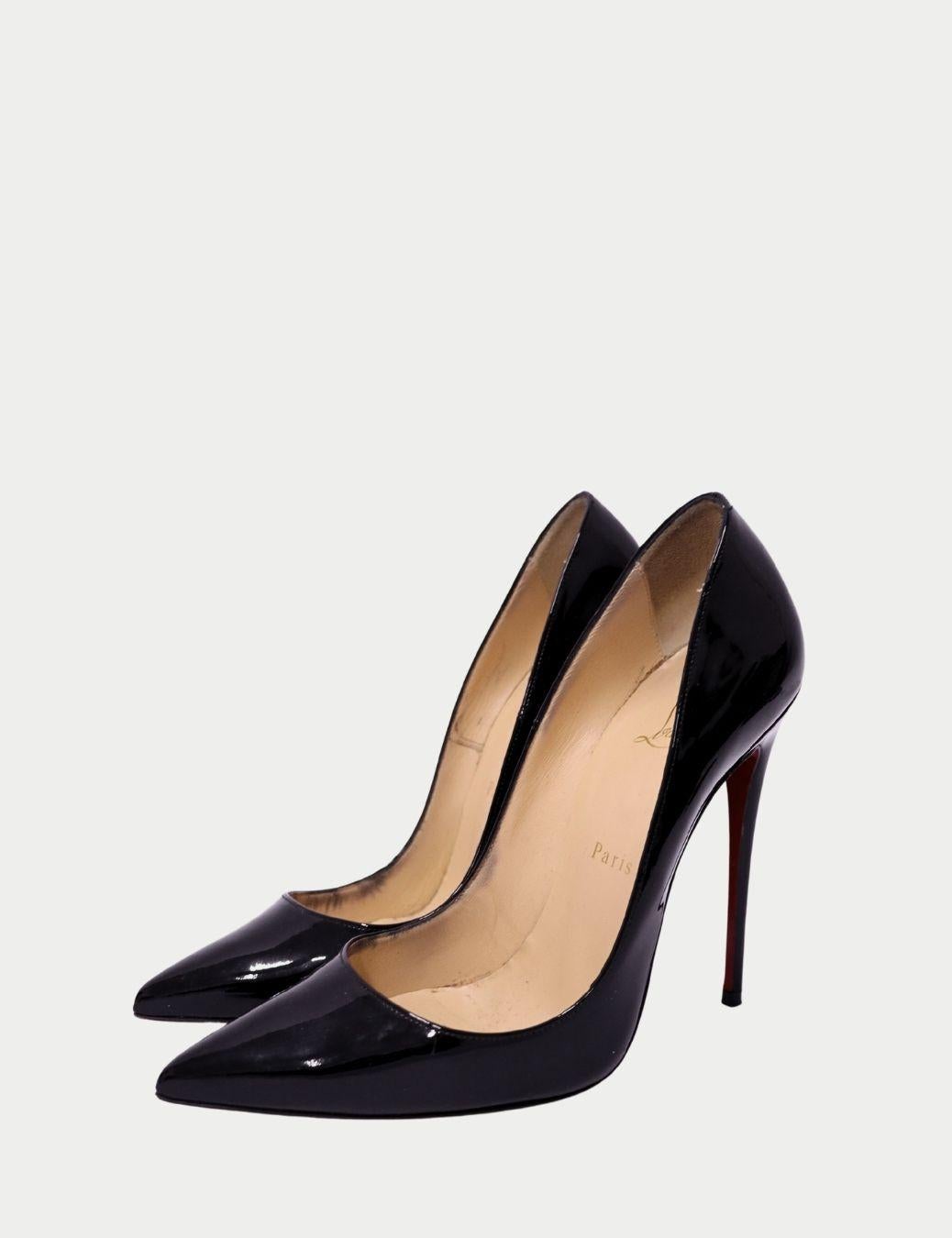 Christian Louboutin Schwarzes Lackleder So Kate Pumps - EU 38 im Angebot 1