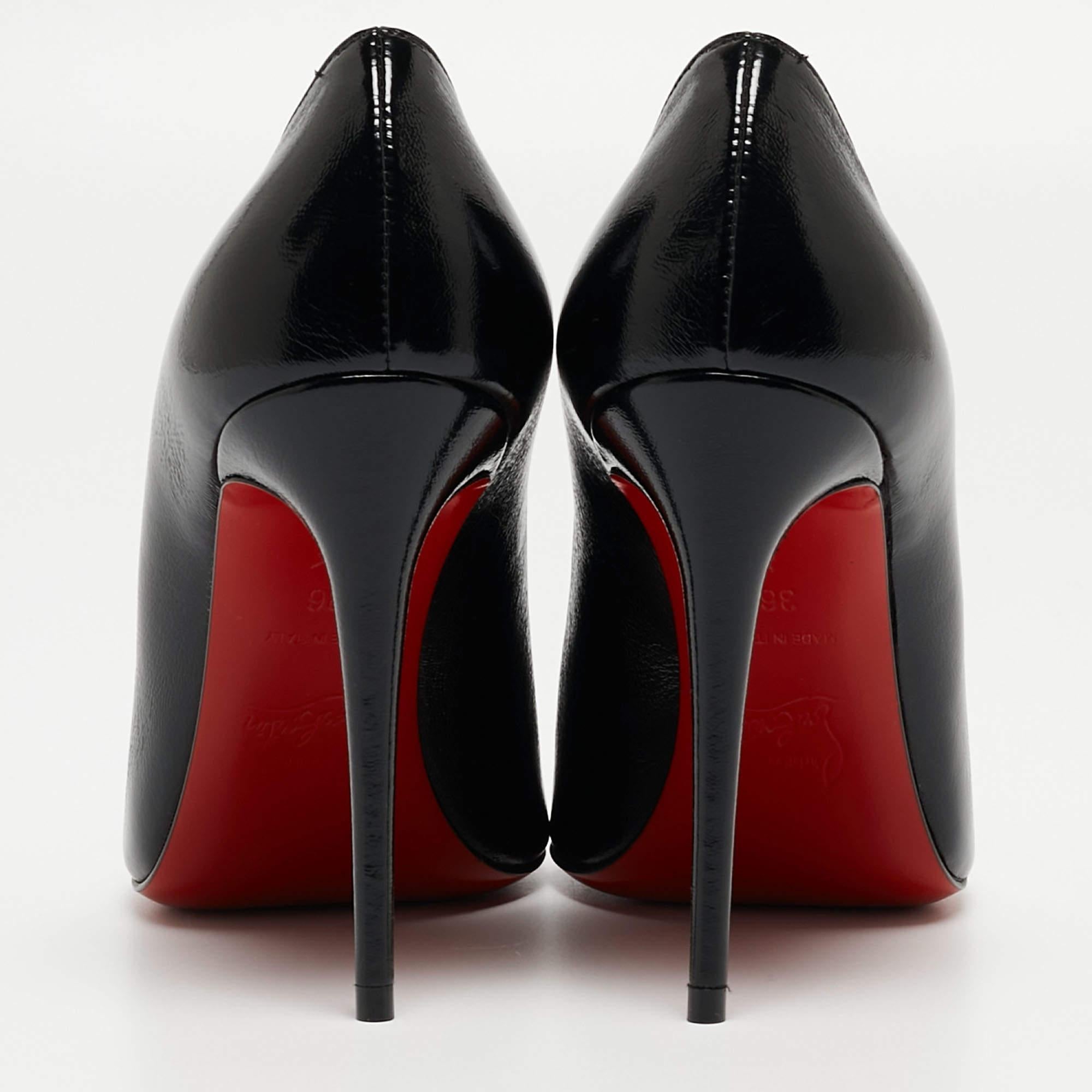 Christian Louboutin Black Patent Leather So Kate Pumps Size 36 For Sale 2