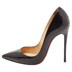 Used Christian Louboutin Black Patent Leather So Kate Pumps Size 36
