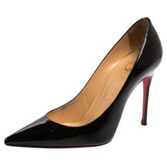 Used Christian Louboutin Black Patent Leather So Kate Pumps Size 36.5