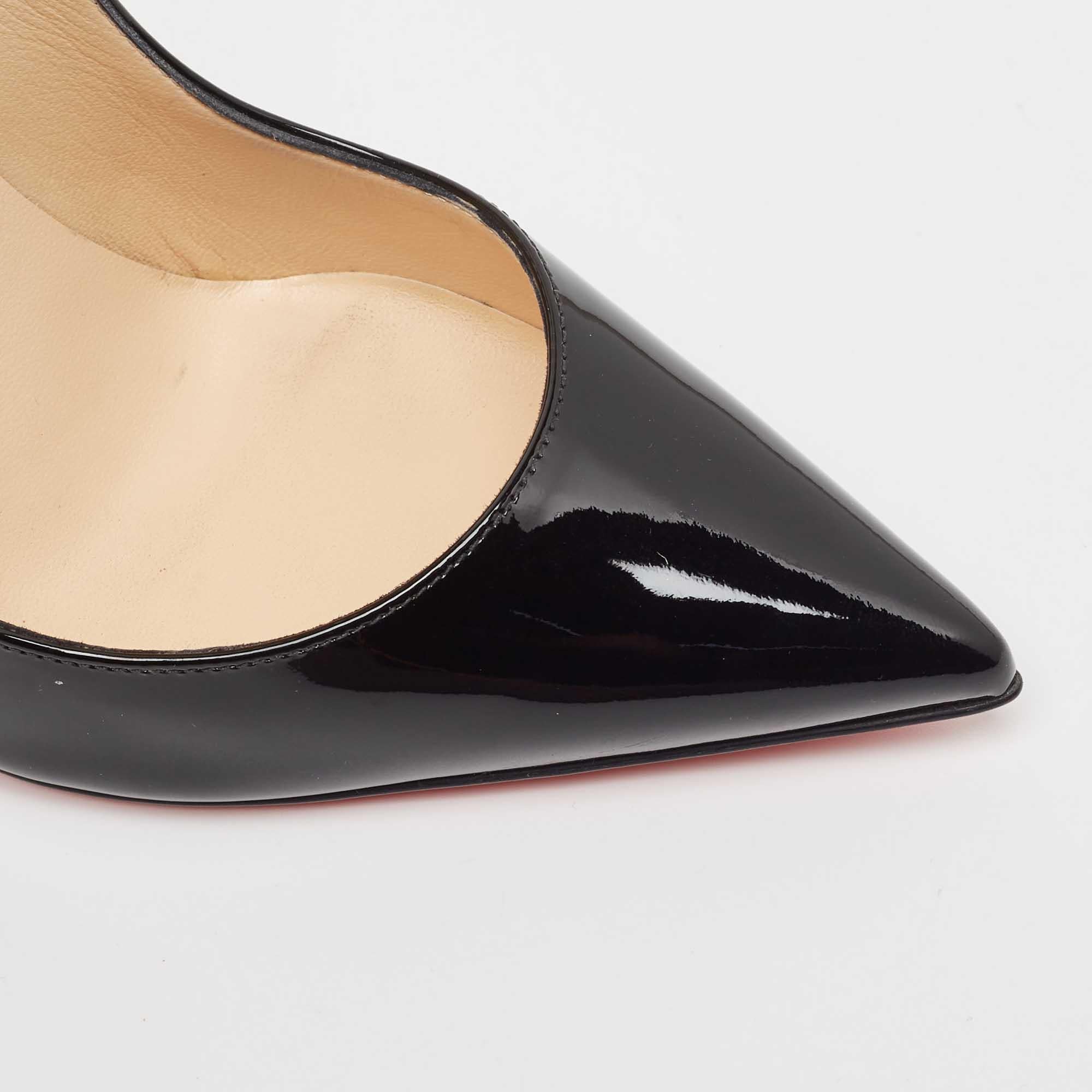 Christian Louboutin Black Patent Leather So Kate Pumps Size 37 For Sale 1