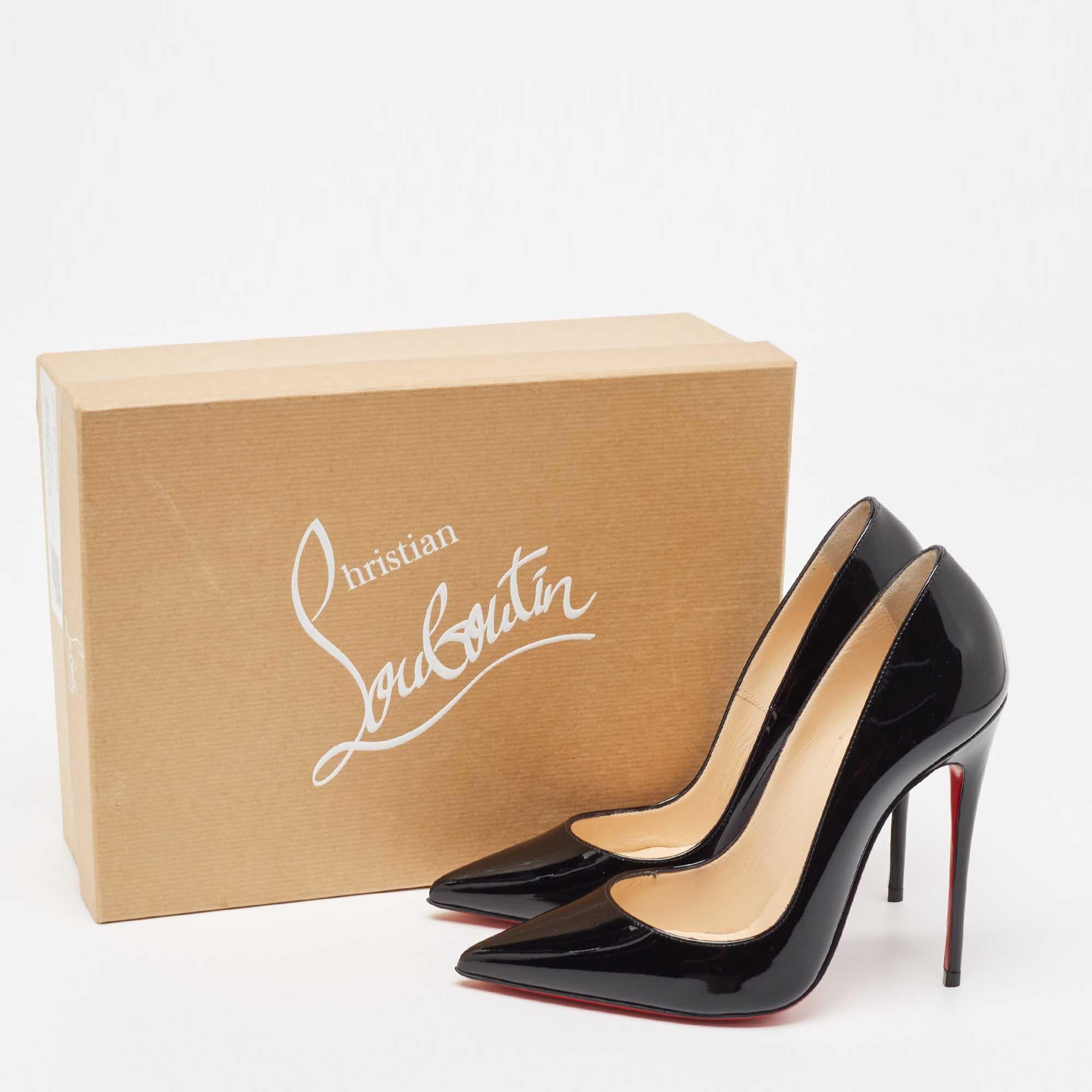 Christian Louboutin Black Patent Leather So Kate Pumps Size 37 For Sale 3