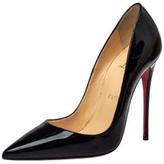 Christian Louboutin Black Patent Leather So Kate Pumps Size 37