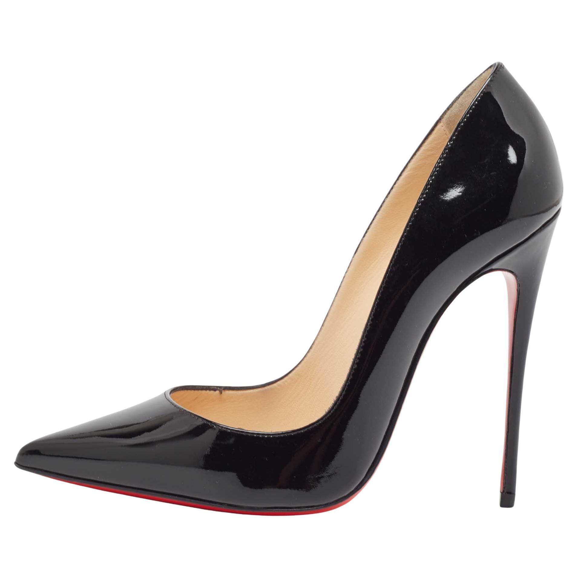 Christian Louboutin Black Patent Leather So Kate Pumps Size 37 For Sale