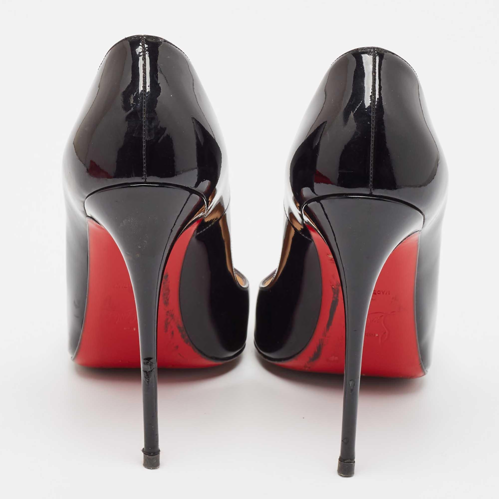 Christian Louboutin Black Patent Leather So Kate Pumps Size 39 1