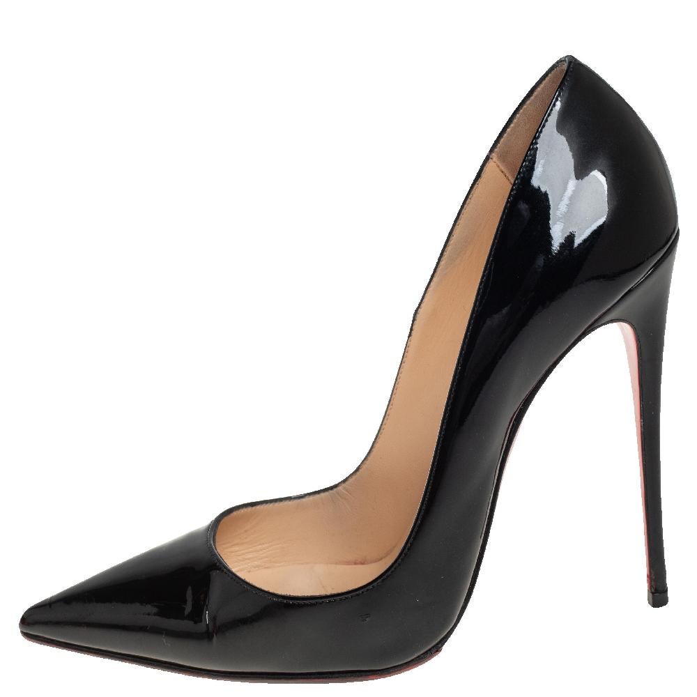 Christian Louboutin Black Patent Leather So Kate Pumps Size 39 1