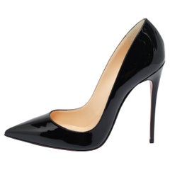 Used Christian Louboutin Black Patent Leather So Kate Pumps Size 39
