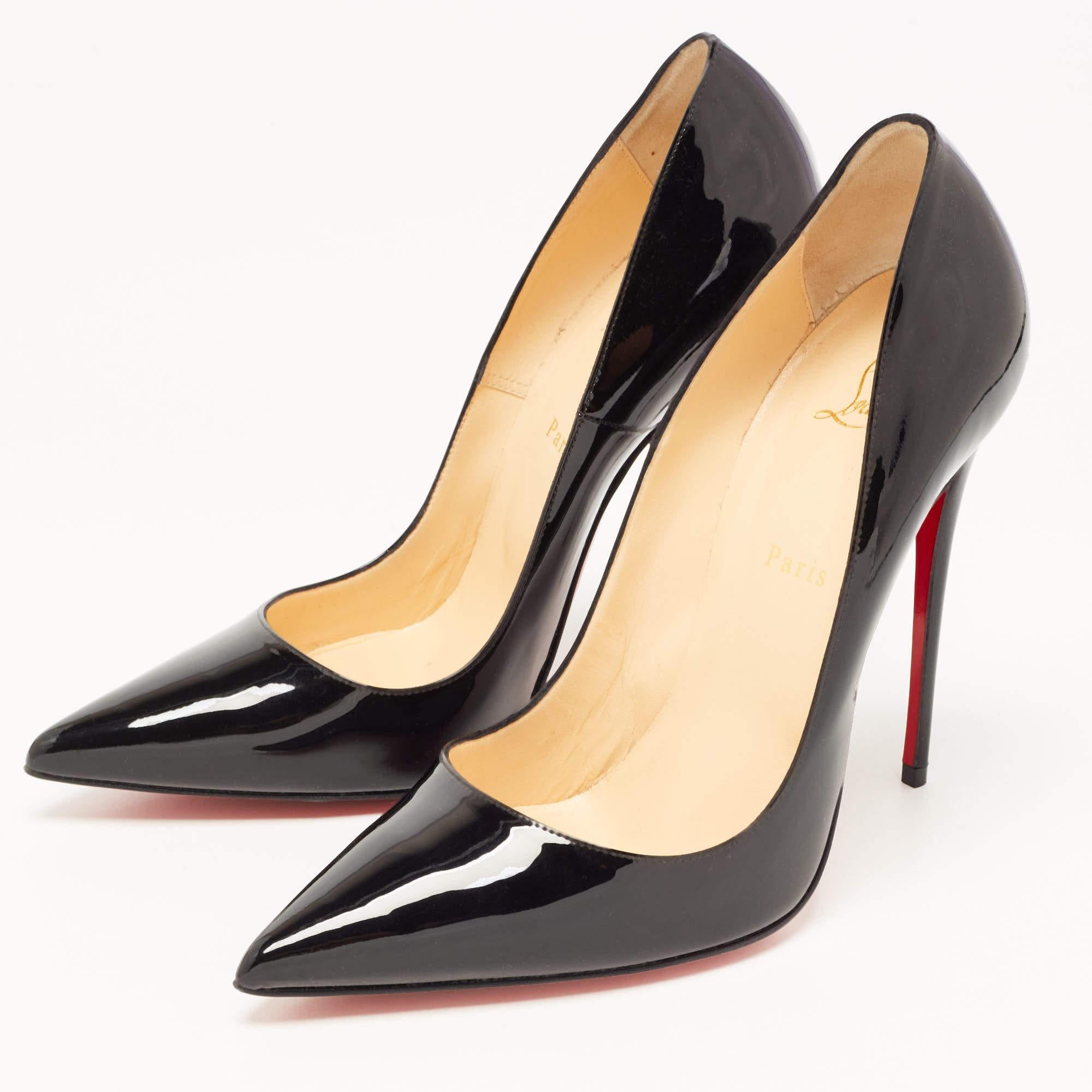 Christian Louboutin Black Patent Leather So Kate Pumps Size 41.5 1