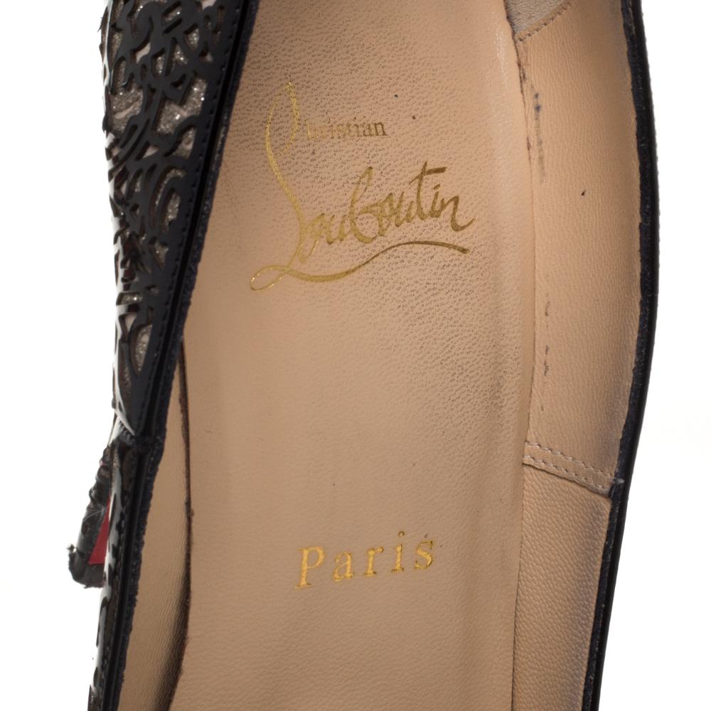 Christian Louboutin Black Patent Leather So Pretty Pumps Size 37.5 1