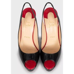 Christian Louboutin Schwarzes Lackleder Stiletto Pumps 39
