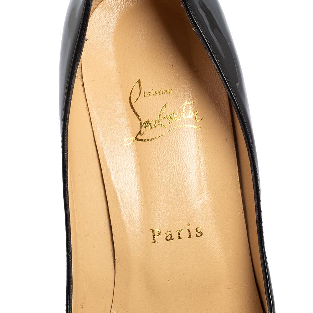 Christian Louboutin Schwarz Lackleder Sehr Prive Peep-Toe Pumps Größe 40,5 2