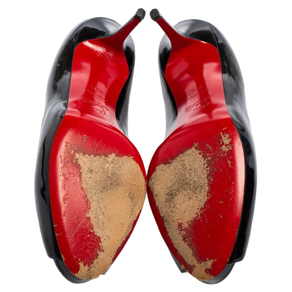 Christian Louboutin Schwarz Lackleder Sehr Prive Peep-Toe Pumps Größe 40,5 3