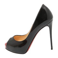 Christian Louboutin Black Patent Leather Very Prive Pumps Size 34