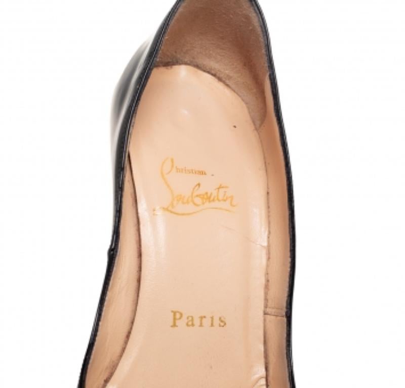 Christian Louboutin Black Patent Leather Very Prive Pumps Size 35 For Sale 1
