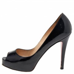 Christian Louboutin Black Patent Leather Very Prive Pumps Size 36