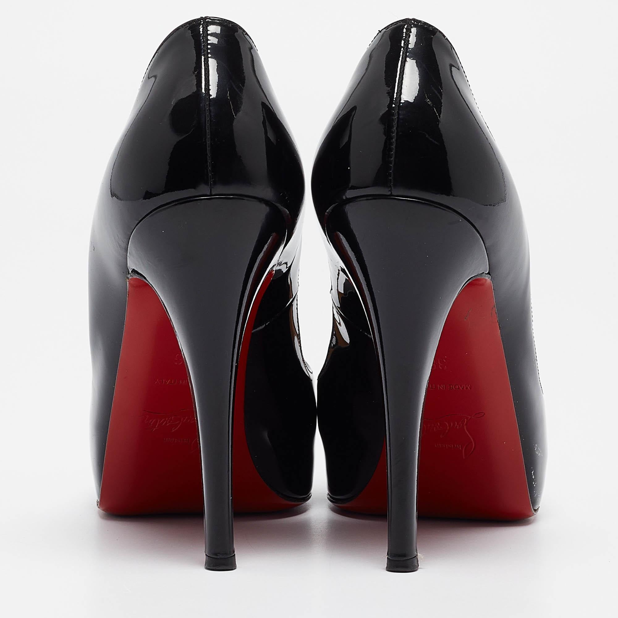 Christian Louboutin Black Patent Leather Very Prive Pumps Size 36 1