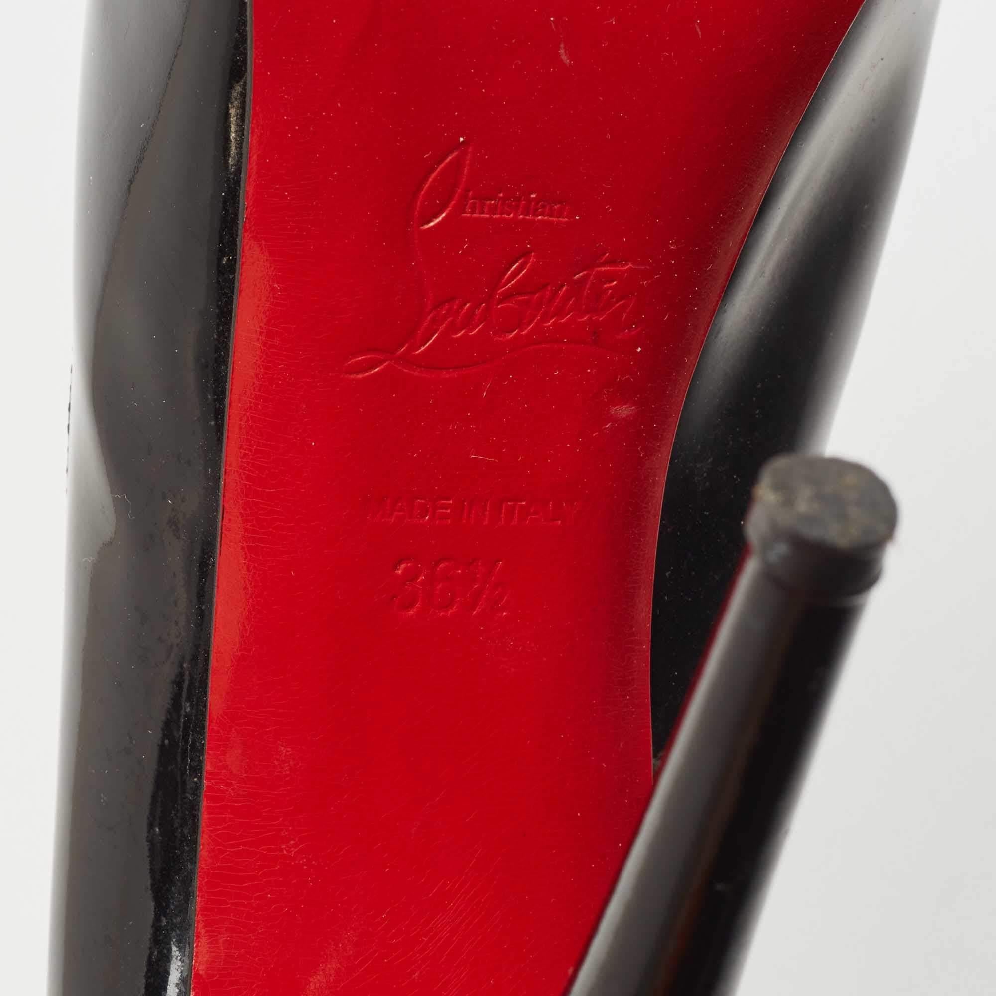 Christian Louboutin Black Patent Leather Very Prive Pumps Size 36.5 For Sale 4