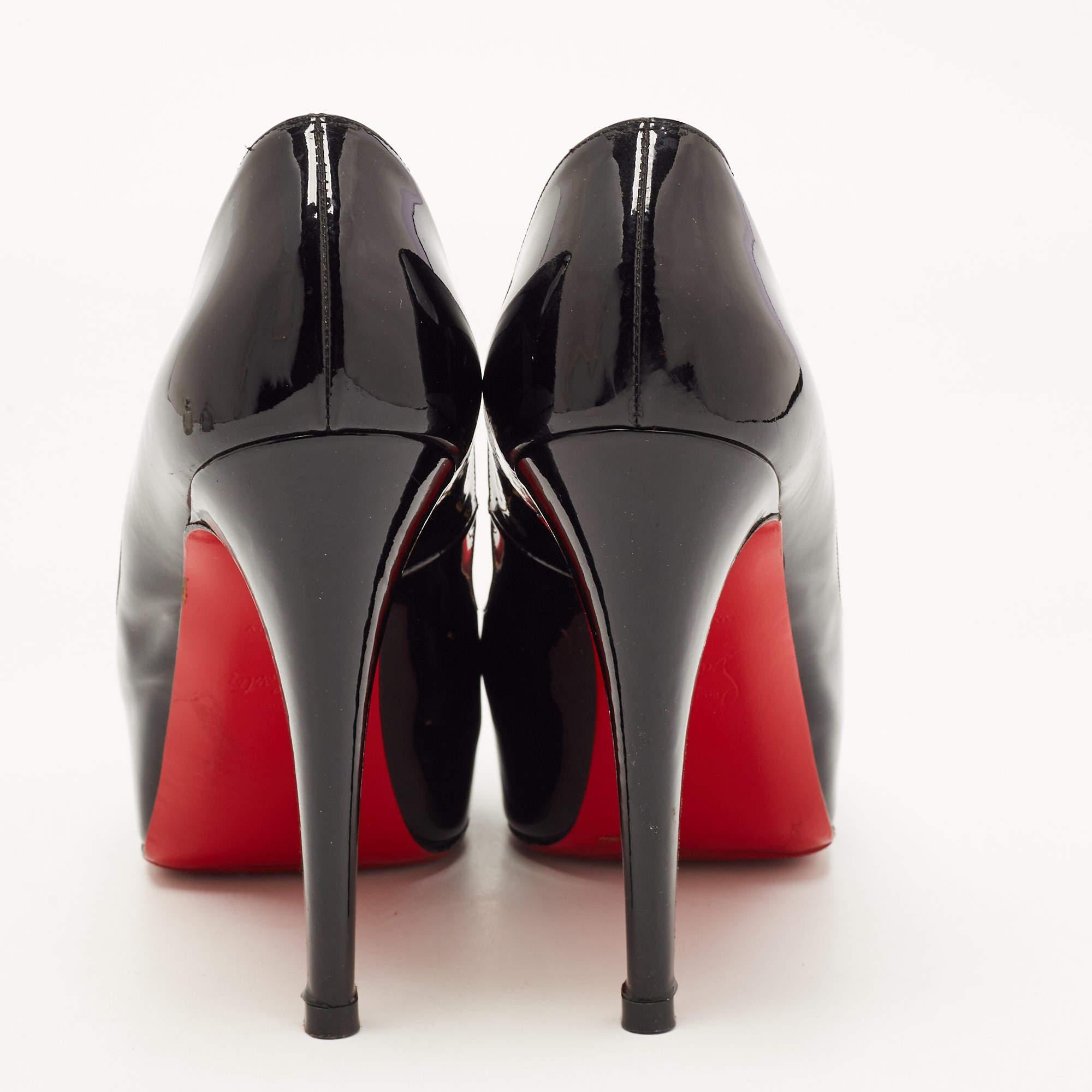 Christian Louboutin Black Patent Leather Very Prive Pumps Size 38 3