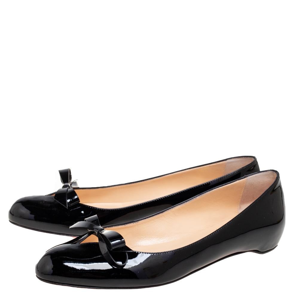 Christian Louboutin Black Patent Leather Vinodo Ballet Flats Size 40.5 2
