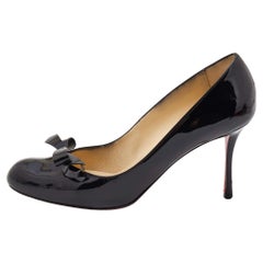 Christian Louboutin Black Patent Leather Vinodo Pumps Size 38.5