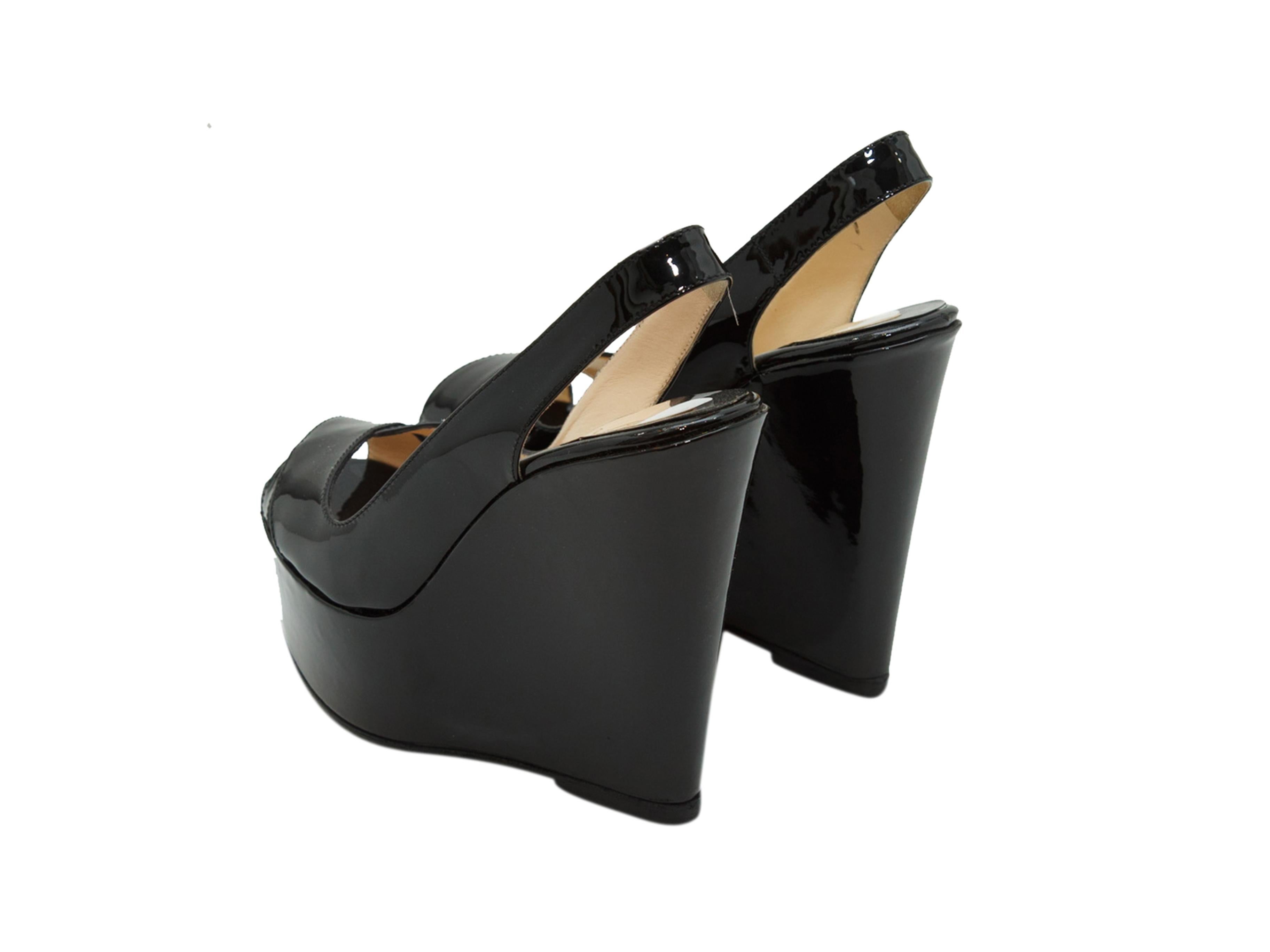 Christian Louboutin Black Patent Leather Wedges 1