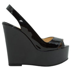 Christian Louboutin Black Patent Leather Wedges