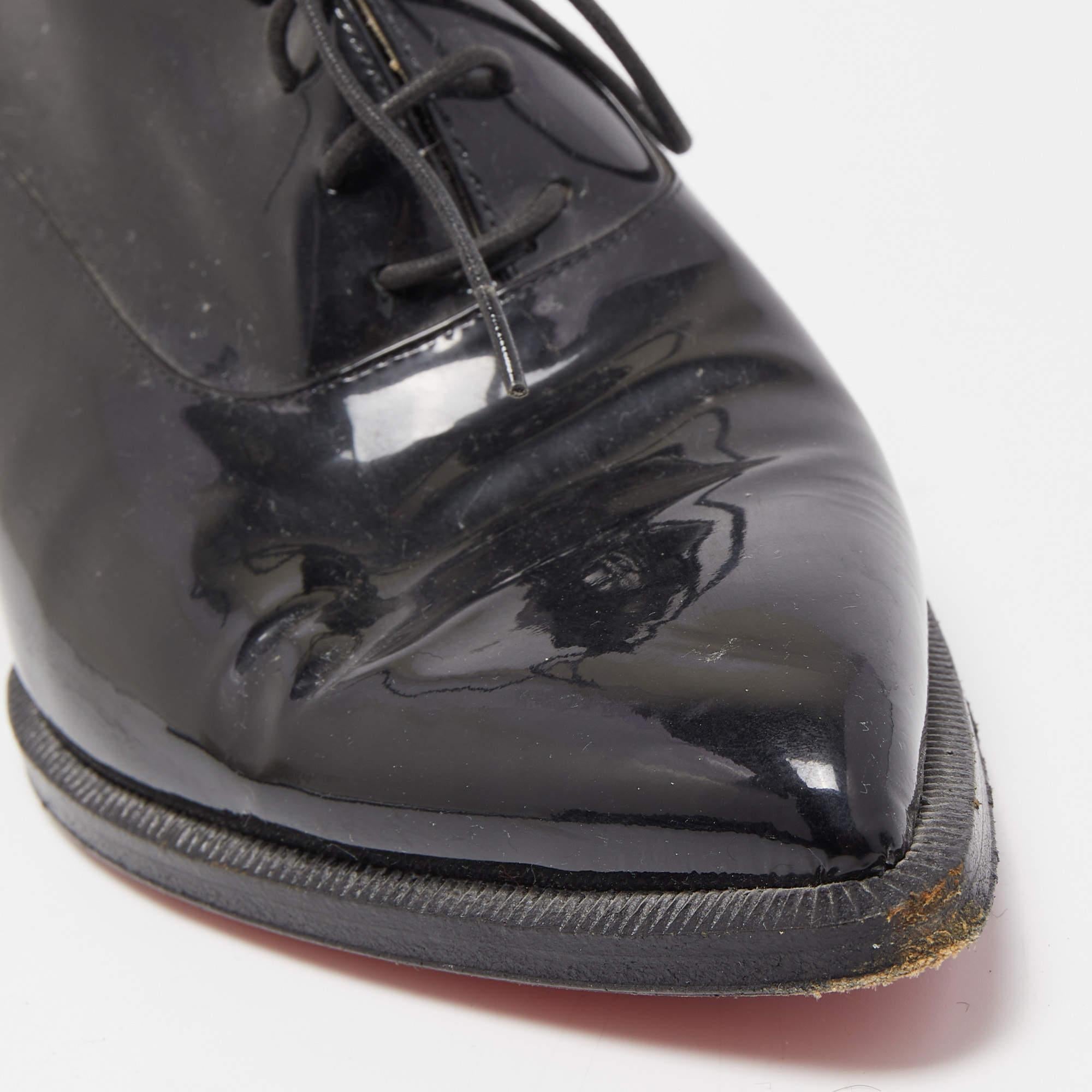 Christian Louboutin Black Patent Leather Zazou Oxfords Size 38 2