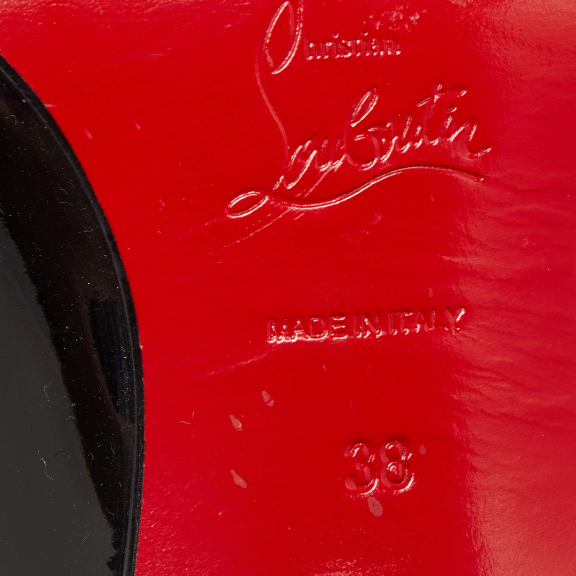 Christian Louboutin Black Patent Leather Zazou Oxfords Size 38 4