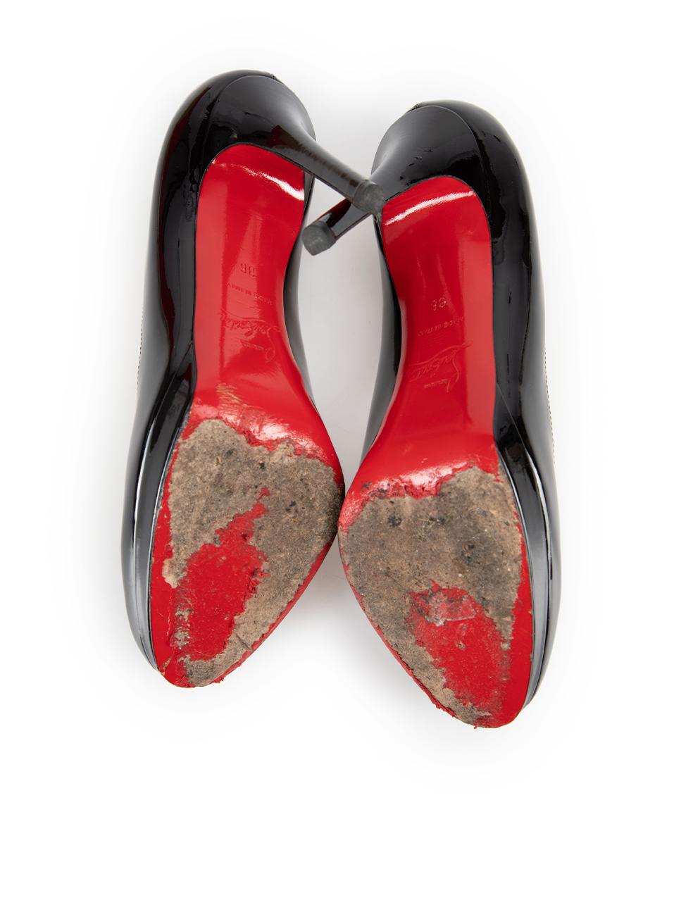 Women's Christian Louboutin Black Patent New Simple 120 Heels Size IT 36