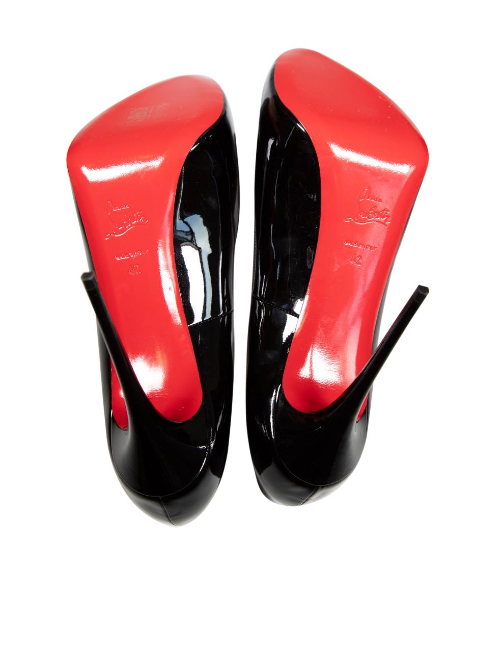 Women's Christian Louboutin Black Patent New Very Prive Heels Size IT 42 For Sale