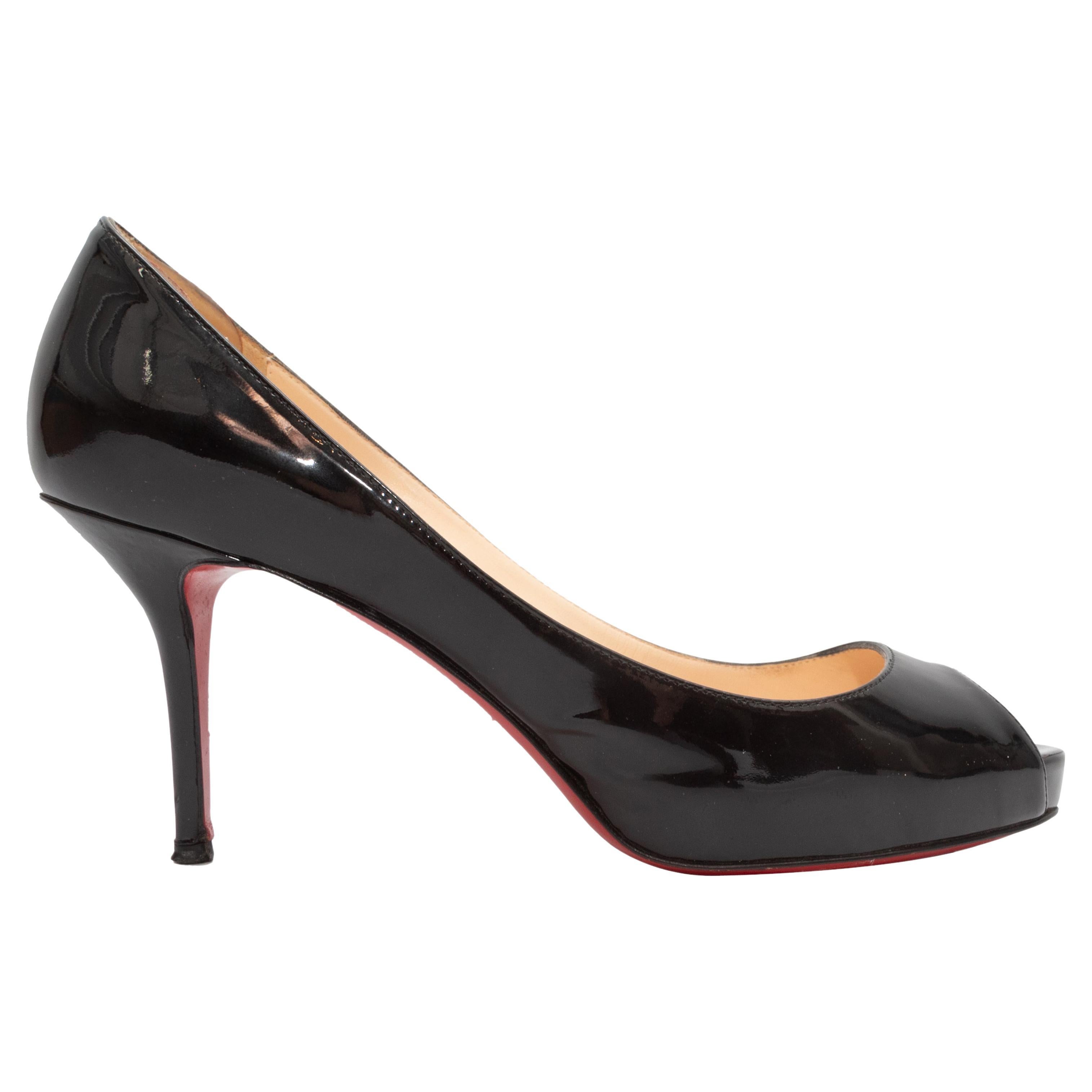 Louis Vuitton Black High Heels Red Bottom - For Sale on 1stDibs