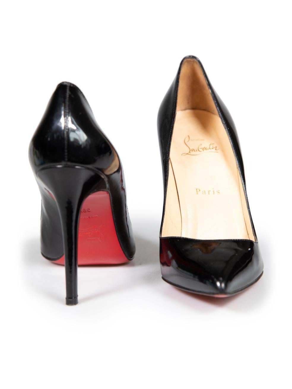 Christian Louboutin Black Patent Pigalle 100 Heels Size IT 39.5 In Good Condition For Sale In London, GB