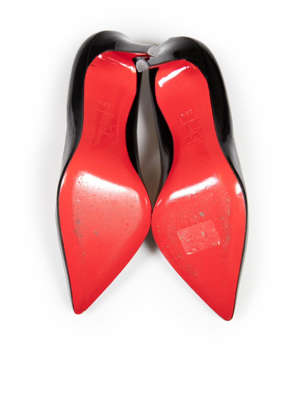 Women's Christian Louboutin Black Patent Pigalle 100 Heels Size IT 39.5