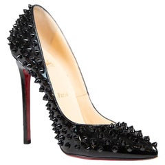 Christian Louboutin Black Patent Pigalle Spike Pumps Size IT 39