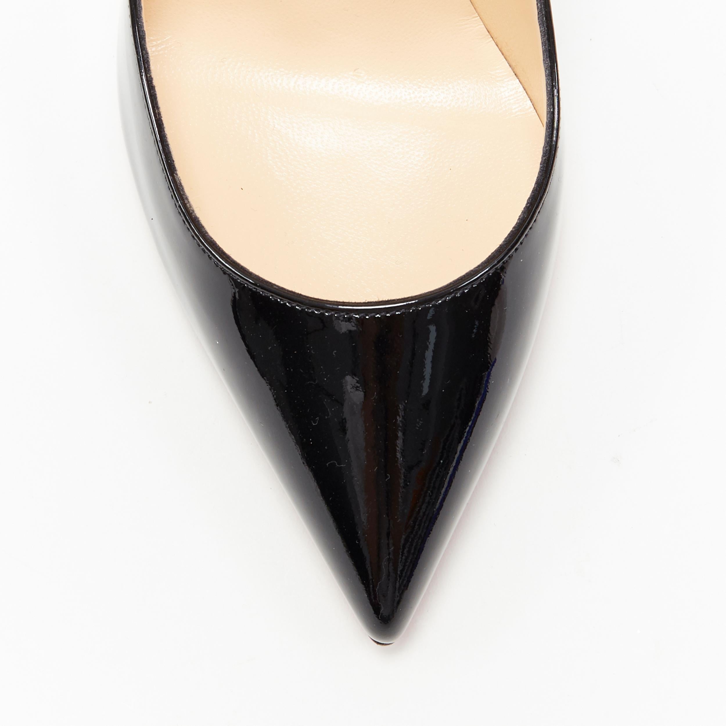 CHRISTIAN LOUBOUTIN black patent pointed toe pigalle high heel pump EU36.5 2