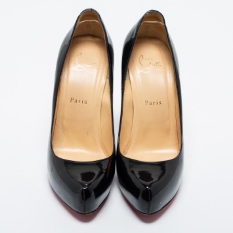 Christian Louboutin Black Patent Rolando Pumps Size 38.5 For Sale 3